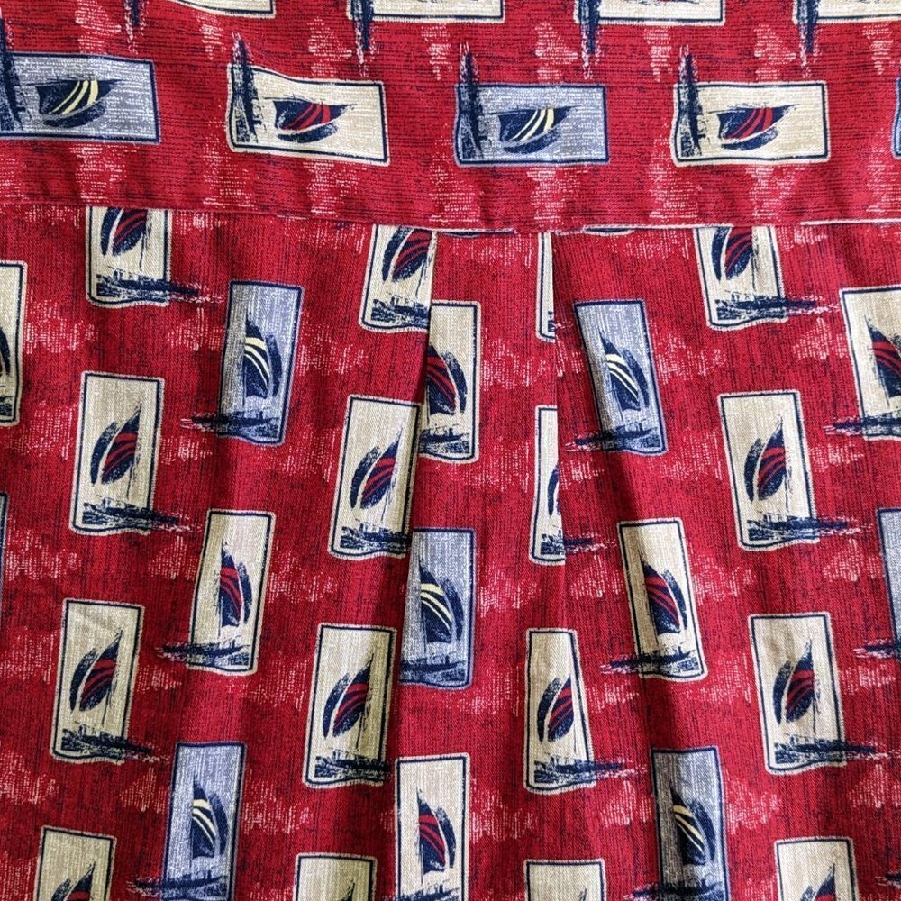 Natural Issue Button Up SHIRT Red Blue Sail Boat Print Mens size XL Cotton - Picture 10 of 11